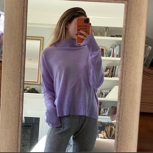 Free People Lavender Mock Neck Cashmere Sweater